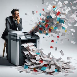 Factures dématérialisées, FAQ. Image générée artificiellement.