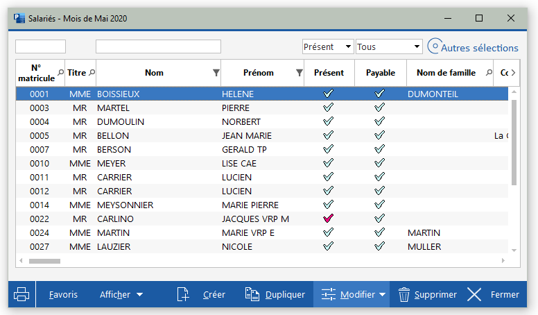 Capture liste salari&eacute;s